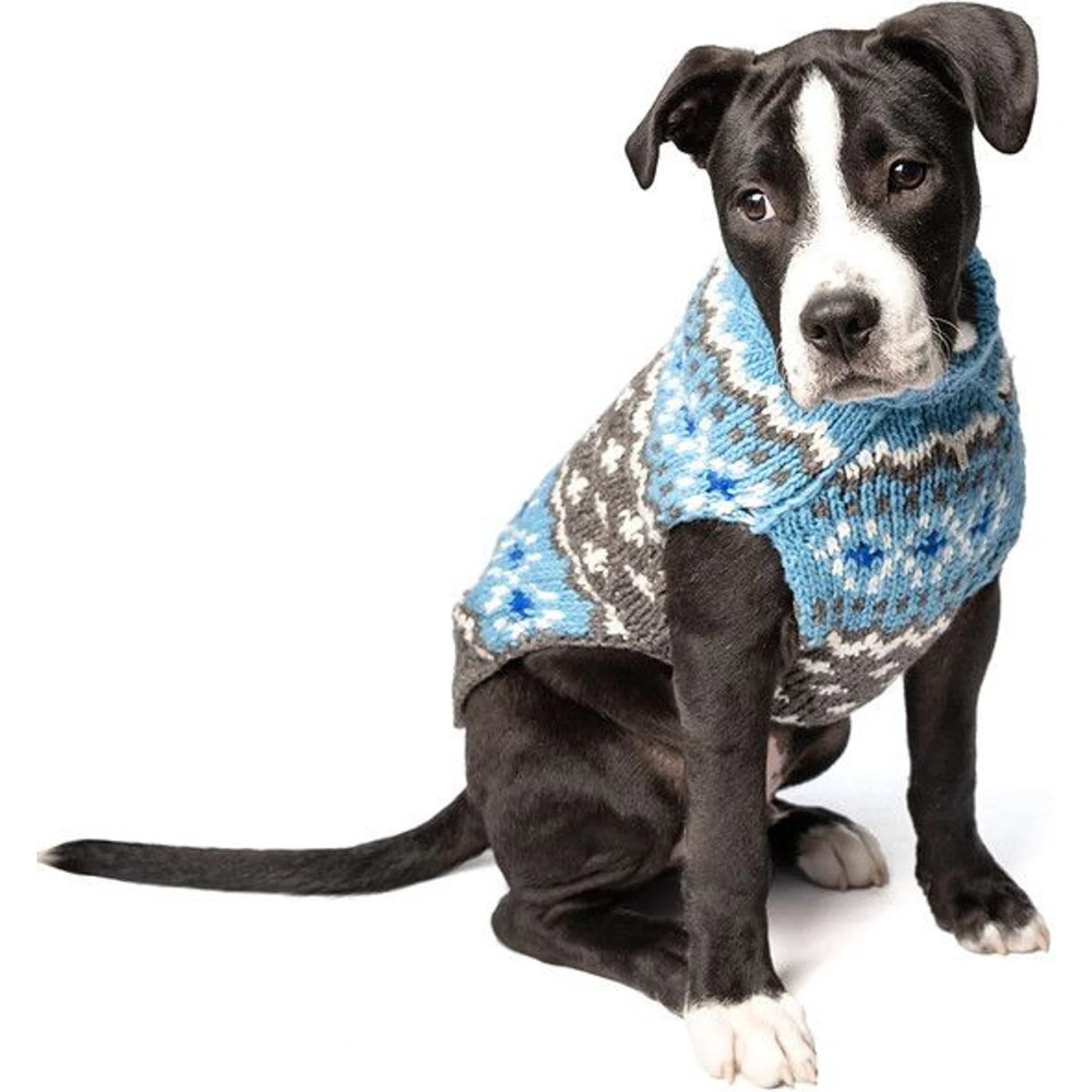 Chilly Dog Fairisle Wool Dog Sweater, Blue 3 Chilly Dog Fairisle Wool Dog Sweater, Blue