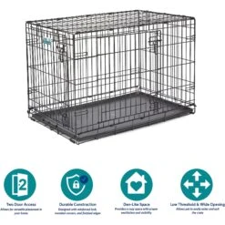 MidWest ICrate Fold & Carry Double Door Collapsible Wire Dog Crate 16 MidWest ICrate Fold & Carry Double Door Collapsible Wire Dog Crate -Dog Supplies 60384 PT5. AC SS1800 V1647556125
