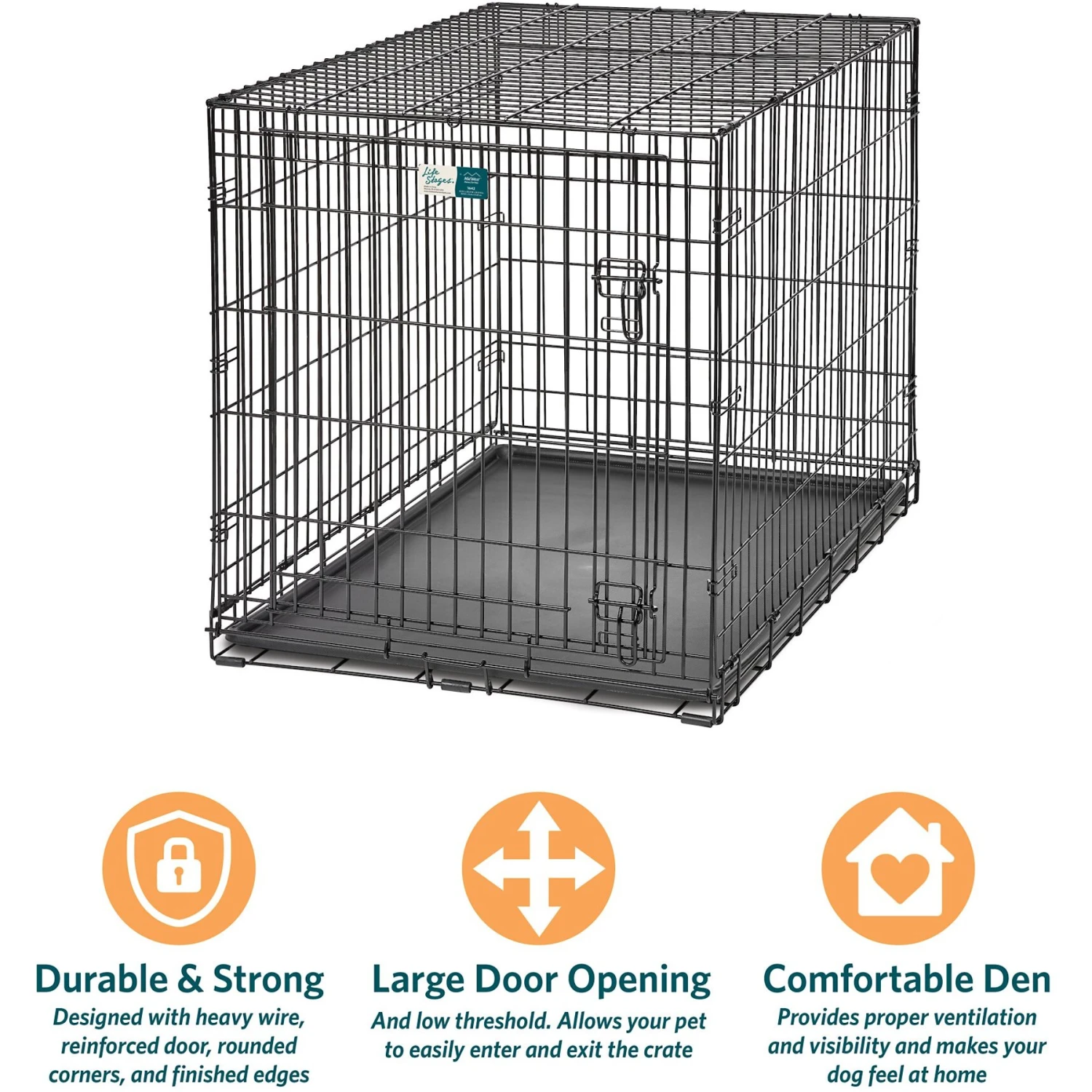 MidWest LifeStages Single Door Collapsible Wire Dog Crate 9 MidWest LifeStages Single Door Collapsible Wire Dog Crate - Image 7