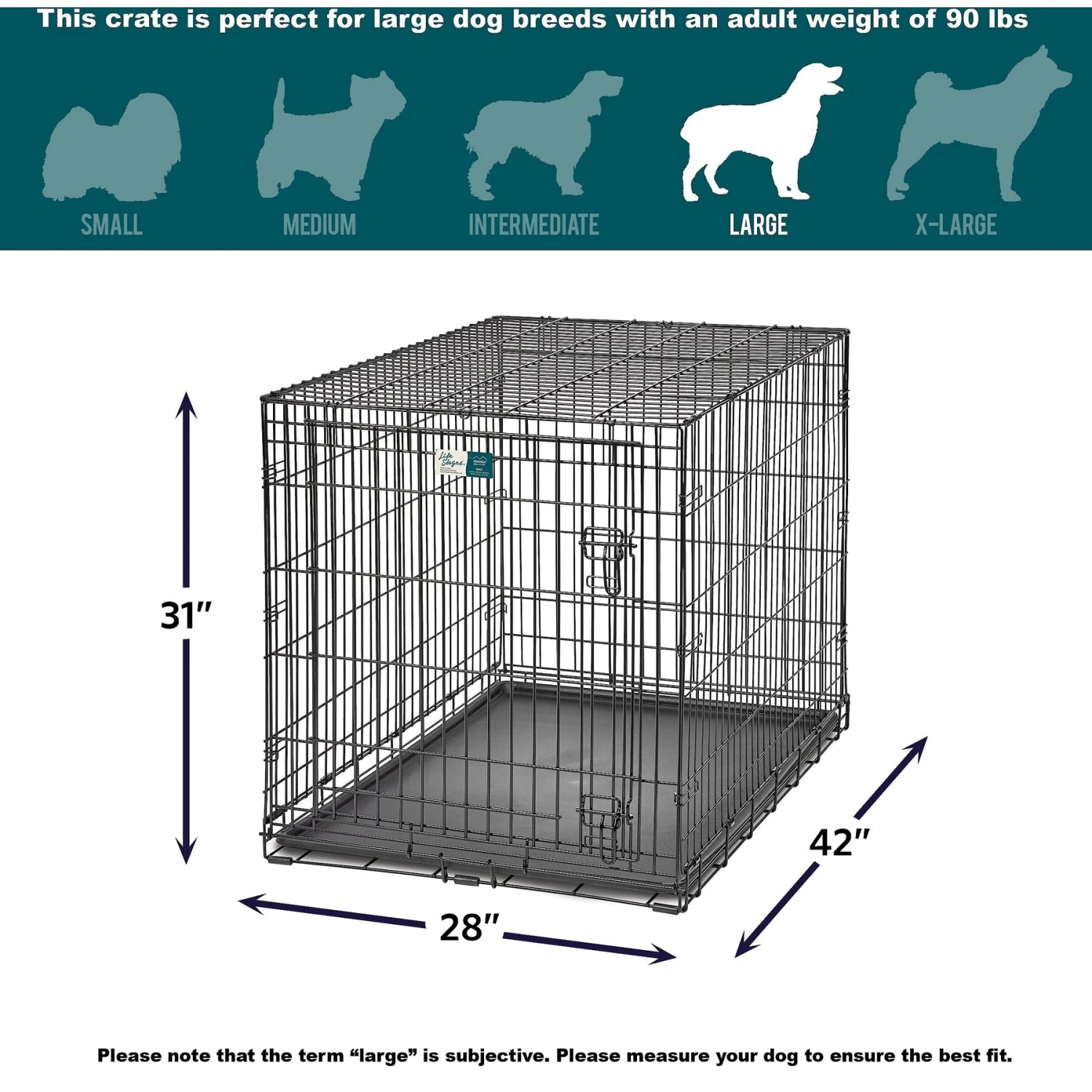 MidWest LifeStages Single Door Collapsible Wire Dog Crate 10 MidWest LifeStages Single Door Collapsible Wire Dog Crate - Image 8