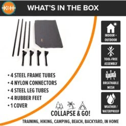 K&H Pet Products All Weather Elevated Dog Cot Bed, Gray -Dog Supplies 613782 PT5. AC SS1800 V1660241547