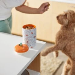 Disney Table Scraps Winnie The Pooh Organic Honey Roasted Turkey Recipe Dog Treats, 5-oz Bag & Disney Winnie The Pooh Orange Ceramic Dog & Cat Treat Jar -Dog Supplies 623486 PT8. AC SS1800 V1662040078