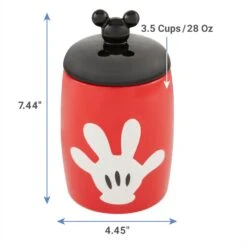 Disney Table Scraps Mickey Mouse Hot Diggity Dog Recipe Upcycled Jerky Dog Treats, 5-oz Bag & Disney Mickey Mouse Ceramic Dog & Cat Treat Jar -Dog Supplies 623510 PT6. AC SS1800 V1661896637