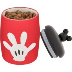 Disney Table Scraps Mickey Mouse Hot Diggity Dog Recipe Upcycled Jerky Dog Treats, 5-oz Bag & Disney Mickey Mouse Ceramic Dog & Cat Treat Jar -Dog Supplies 623510 PT7. AC SS1800 V1661896396