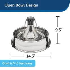PetSafe Drinkwell 360 Stainless Steel Cat & Dog Water Fountain, 128-oz -Dog Supplies 63138 PT5. AC SS1800 V1616423515