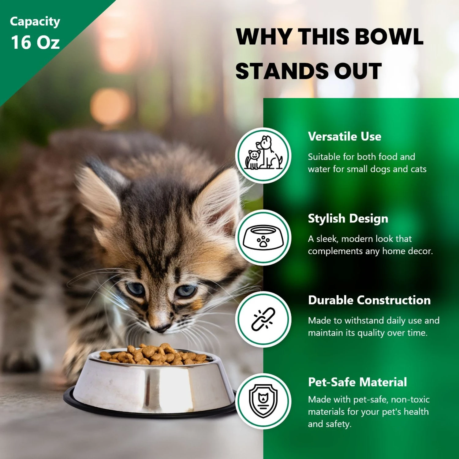 Iconic Pet Stainless Steel Non-Skid Dog & Cat Bowl, 2 Count 6 Iconic Pet Stainless Steel Non-Skid Dog & Cat Bowl, 2 Count - Image 4