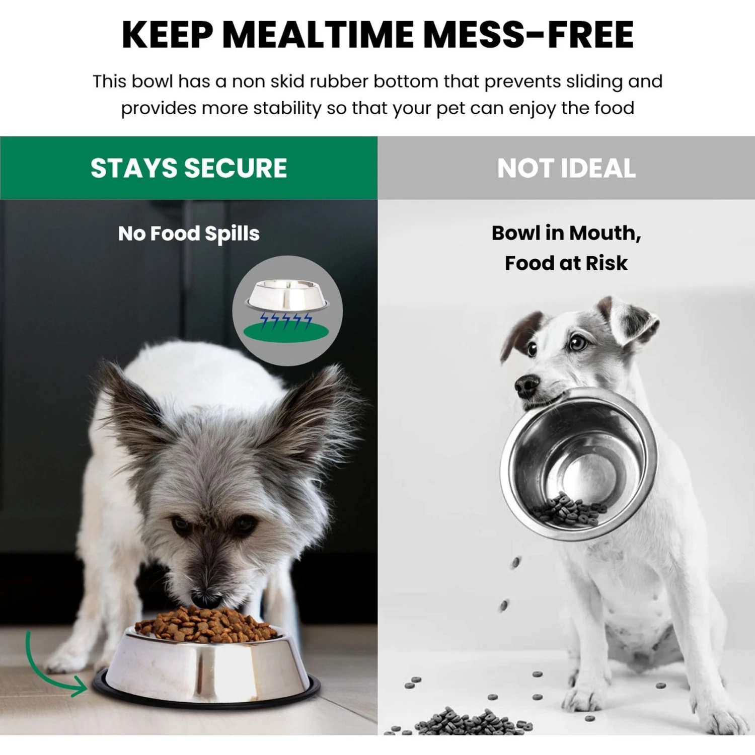 Iconic Pet Stainless Steel Non-Skid Dog & Cat Bowl, 2 Count 7 Iconic Pet Stainless Steel Non-Skid Dog & Cat Bowl, 2 Count - Image 5