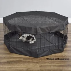 MidWest Exercise Pen Top Fabric Mesh Sunscreen Accessory, Octagonal Configuration, Black -Dog Supplies 655470 PT3. AC SS1800 V1667598828