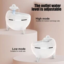 Petdiary Spaceship Ultra-Quiet Dog & Cat Water Fountain, 54.1-oz -Dog Supplies 658534 PT2. AC SS1800 V1664533823