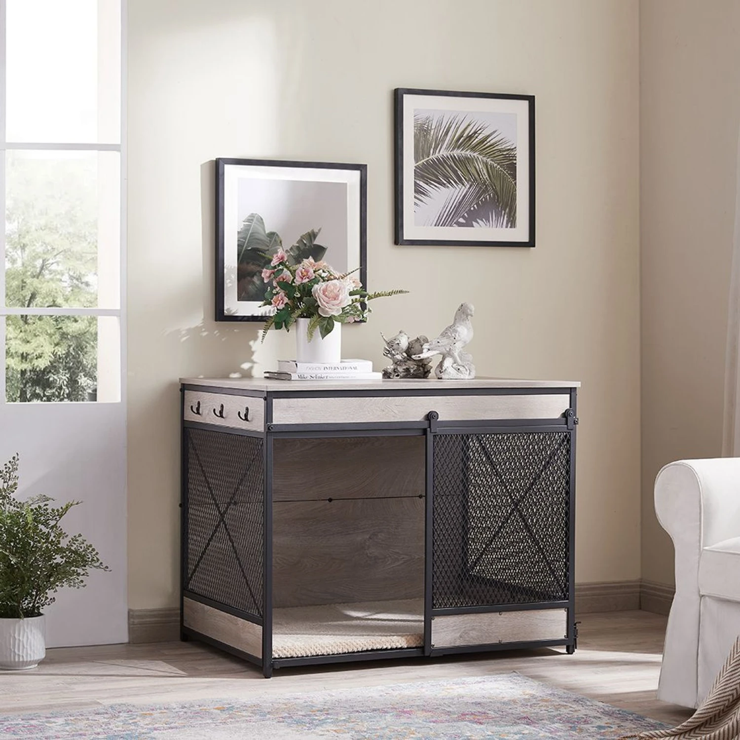 Unipaws Furniture Style Sliding Door Dog Crate 3 Unipaws Furniture Style Sliding Door Dog Crate