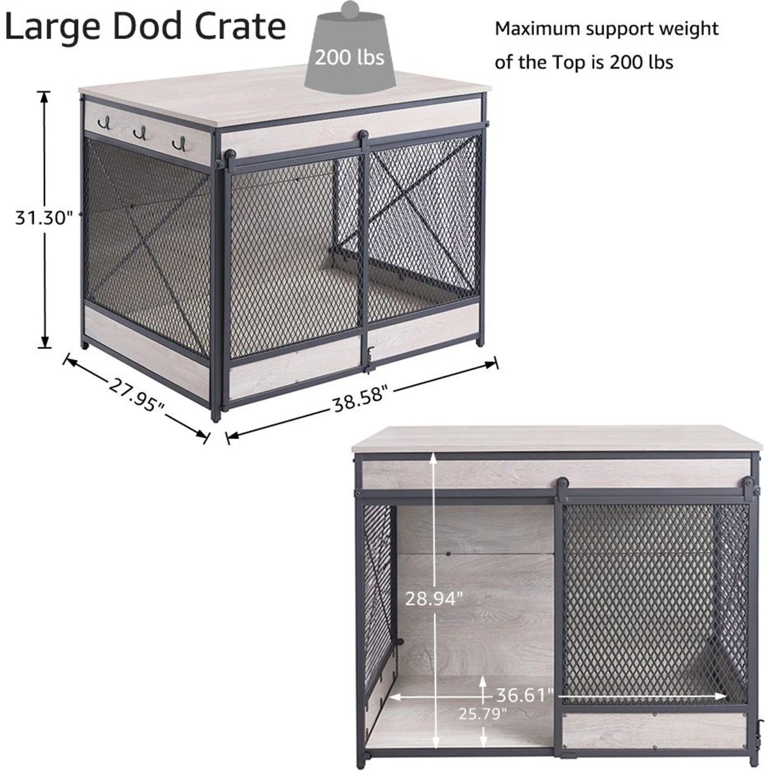 Unipaws Furniture Style Sliding Door Dog Crate 8 Unipaws Furniture Style Sliding Door Dog Crate - Image 6