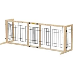 Coziwow 21-in Adjustable Extra Wide Freestanding Dog Gate, Natural Wood -Dog Supplies 665846 PT2. AC SS1800 V1703686486