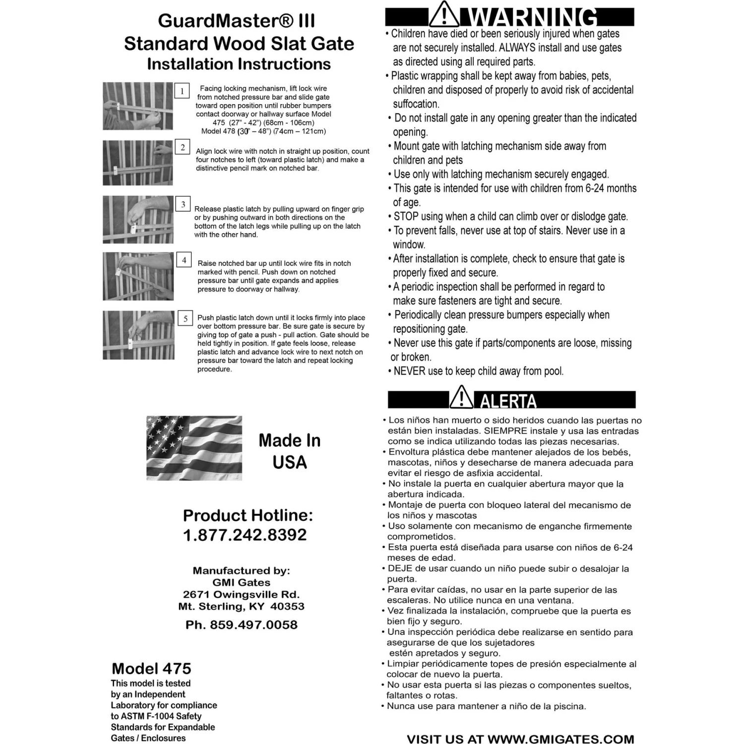 GuardMasterIII Wood Slat Standard Pressure Mounted Dog Gate, Natural 5 GuardMasterIII Wood Slat Standard Pressure Mounted Dog Gate, Natural - Image 3