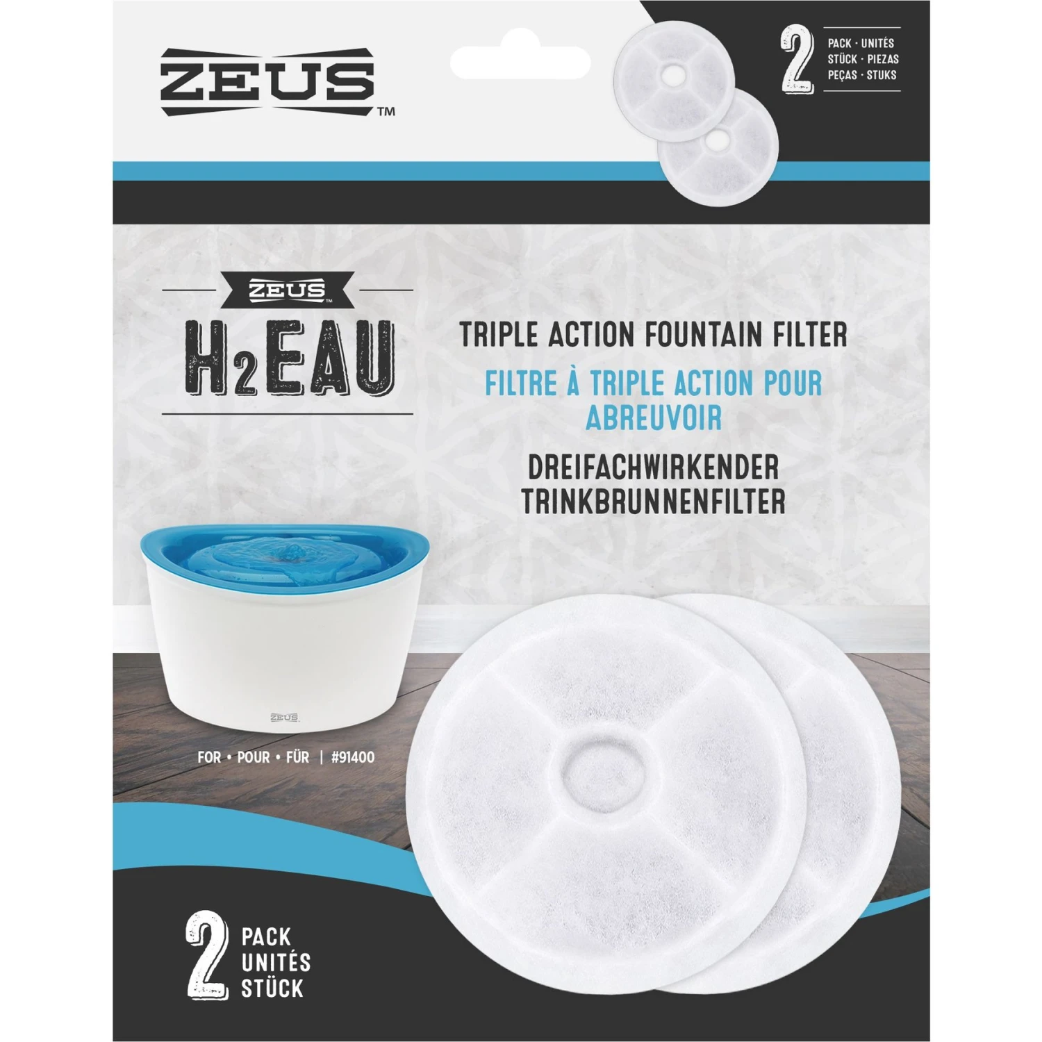 Zeus H2EAU Drinking Fountain Filters, 2 Count 4 Zeus H2EAU Drinking Fountain Filters, 2 Count - Image 2