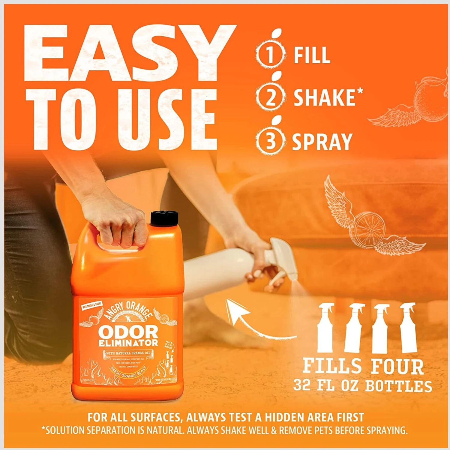 Angry Orange RTU Orange Scented Carpet Odor Eliminator, 128-oz Bottle 6 Angry Orange RTU Orange Scented Carpet Odor Eliminator, 128-oz Bottle - Image 4