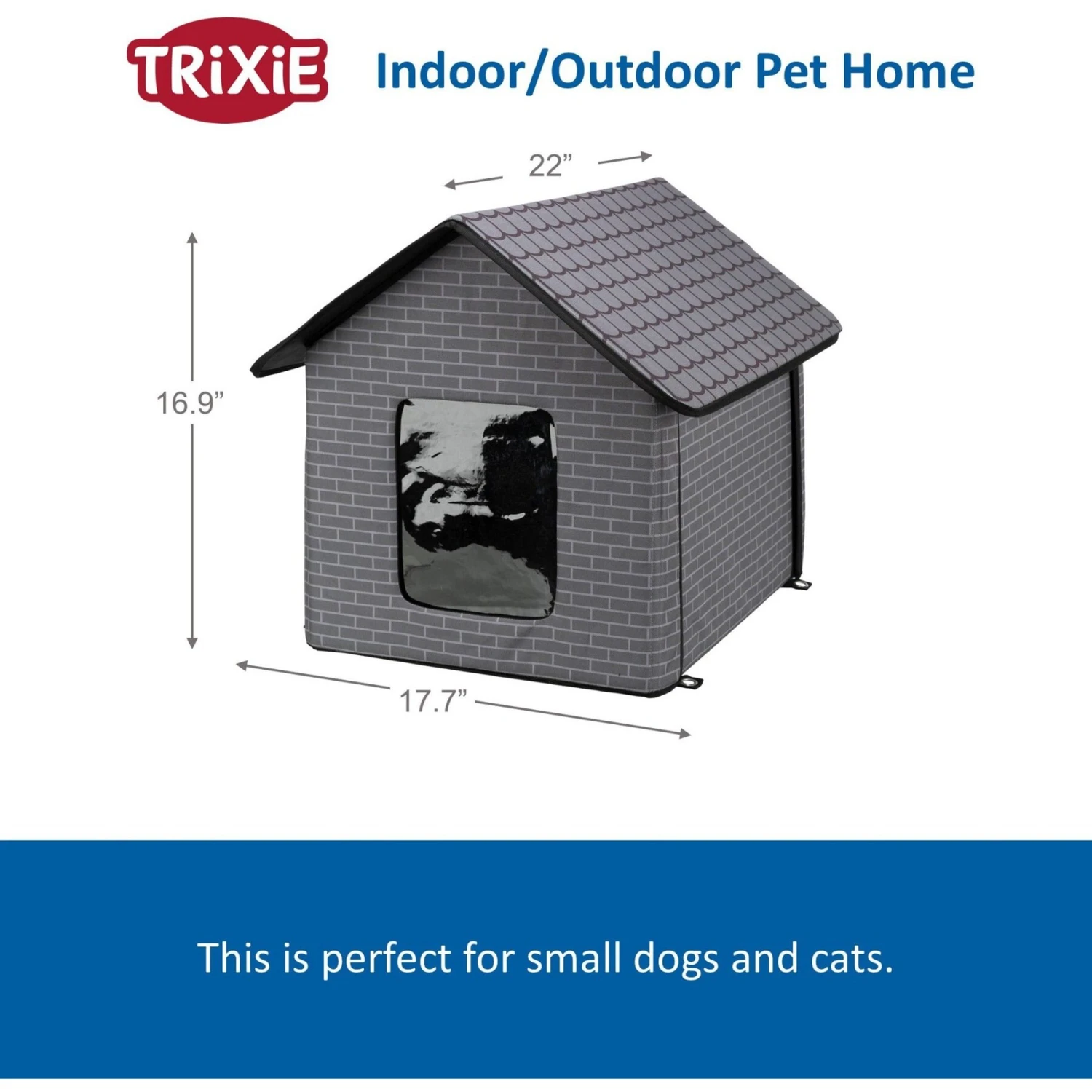 TRIXIE Insulated Outdoor Cat & Dog House, Gray 9 TRIXIE Insulated Outdoor Cat & Dog House, Gray - Image 7