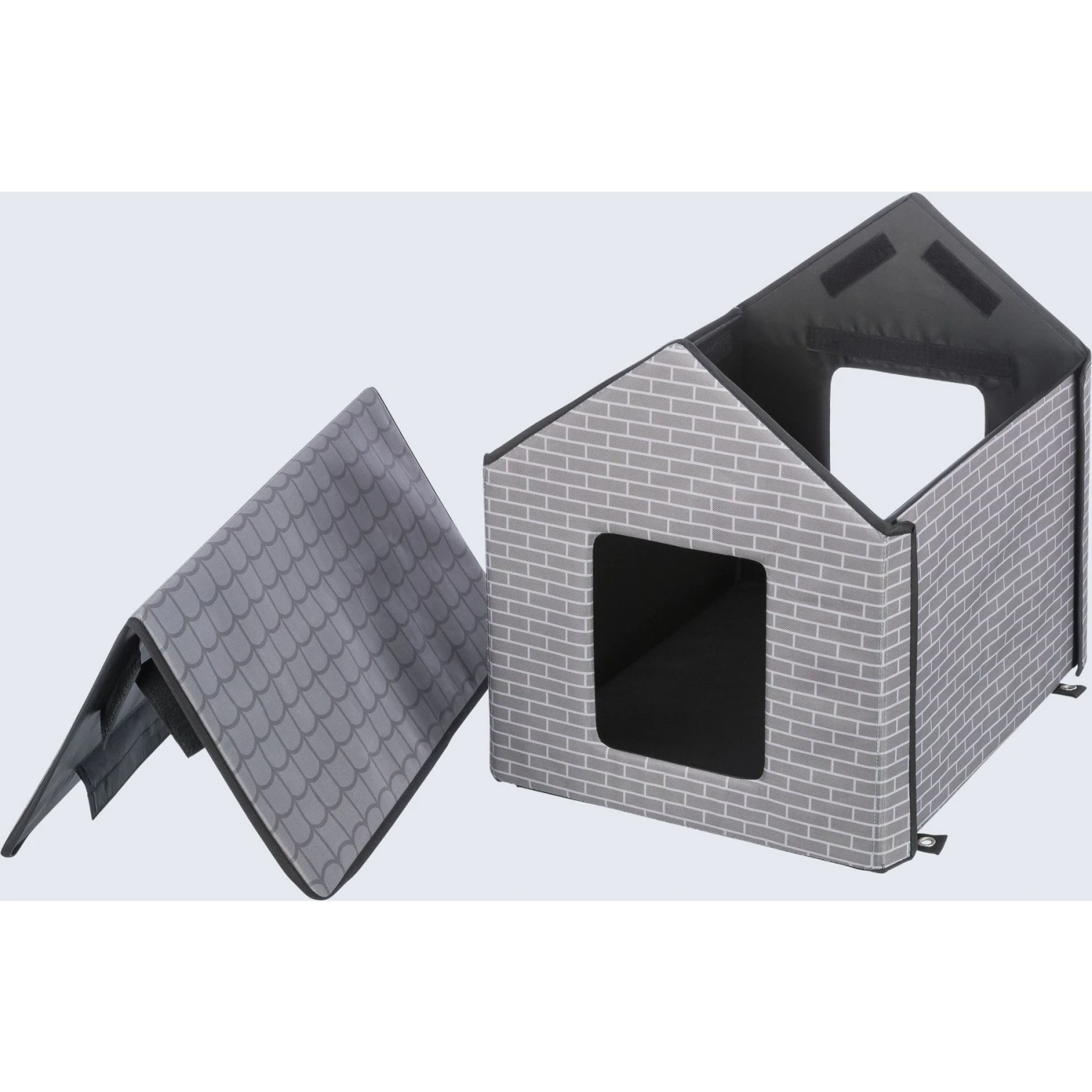 TRIXIE Insulated Outdoor Cat & Dog House, Gray 11 TRIXIE Insulated Outdoor Cat & Dog House, Gray - Image 9