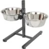 Iconic Pet Adjustable Stainless Steel Elevated Dog Bowl, H Design -Dog Supplies 701886 MAIN. AC SS1800 V1668110159