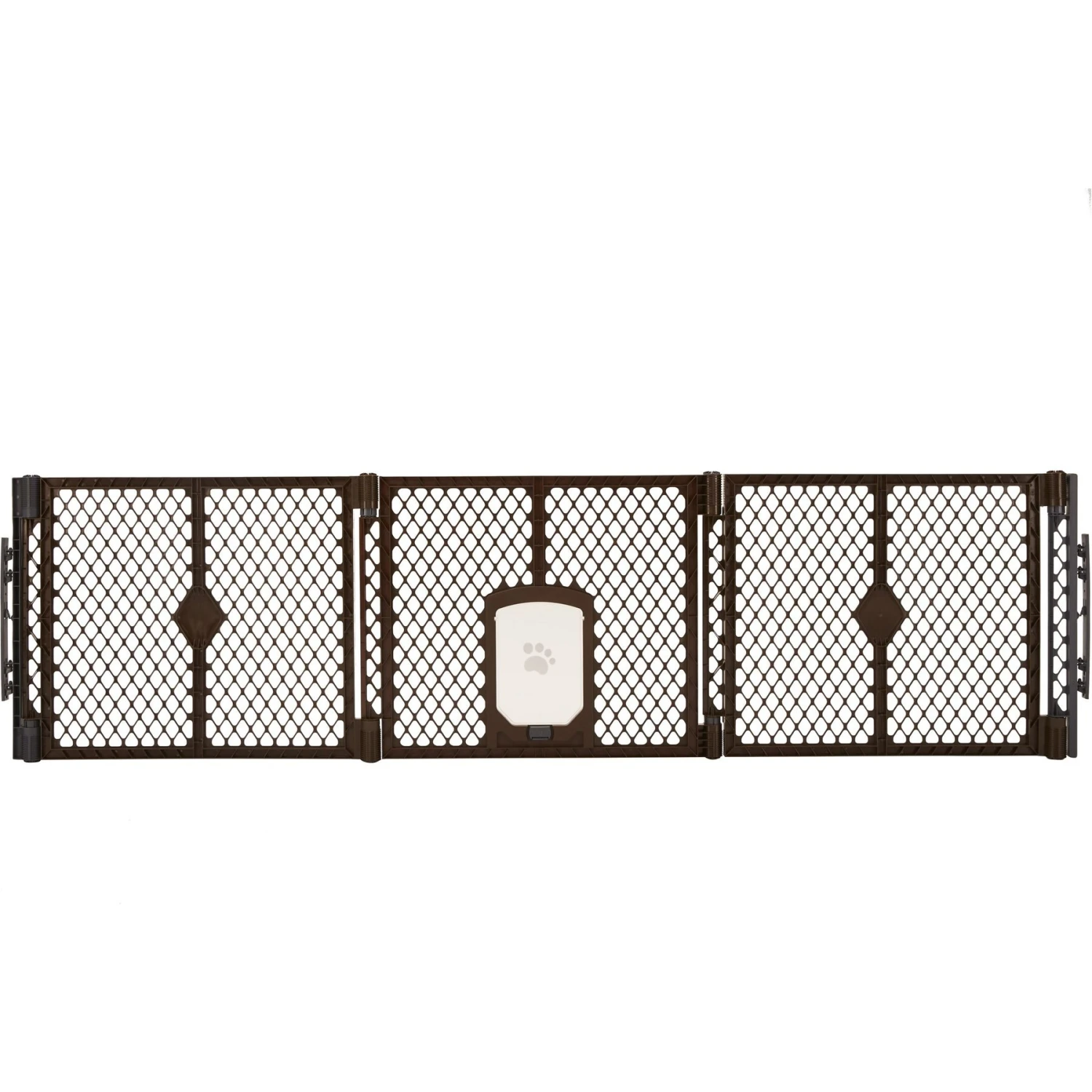 MyPet Extra Wide Cat & Dog Gate With Pet Door, Brown 5 MyPet Extra Wide Cat & Dog Gate With Pet Door, Brown - Image 3