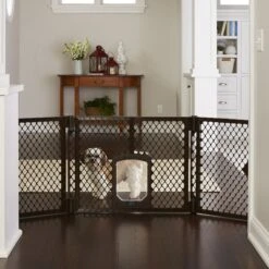 MyPet Extra Wide Cat & Dog Gate With Pet Door, Brown 11 MyPet Extra Wide Cat & Dog Gate With Pet Door, Brown -Dog Supplies 711758 PT3. AC SS1800 V1670434302