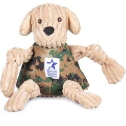 HuggleHounds Warrior Canine Connection Knottie Dog Toy, Large, Camo
