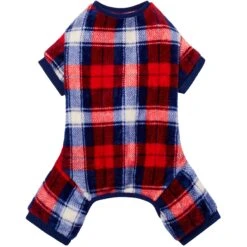 Frisco Cozy Plush Fleece Dog & Cat PJs, Plaid -Dog Supplies 719102 PT4. AC SS1800 V1692720278