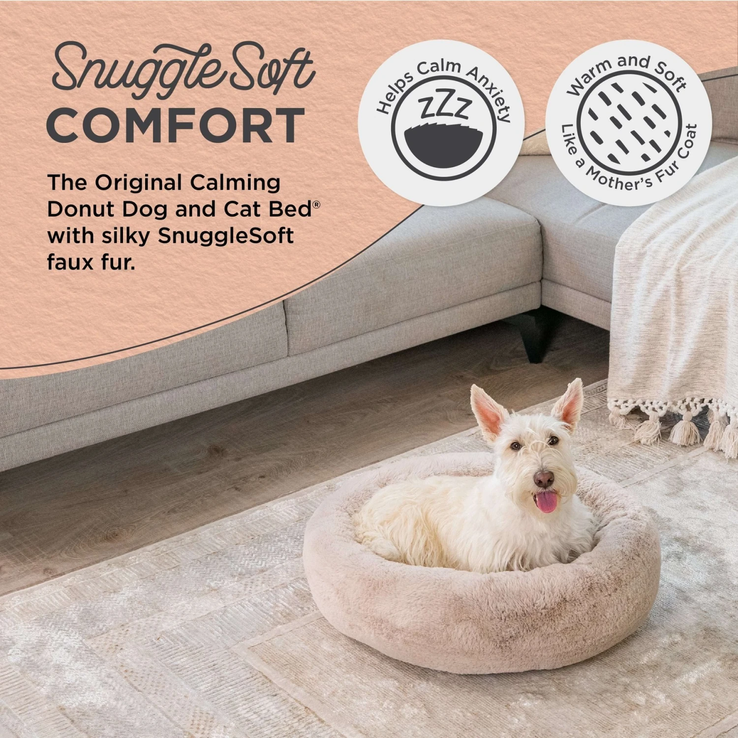 Best Friends By Sheri SnuggleSoft Faux Rabbit Fur Orthopedic Bolster Cat & Dog Bed 4 Best Friends By Sheri SnuggleSoft Faux Rabbit Fur Orthopedic Bolster Cat & Dog Bed - Image 2