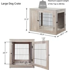 Unipaws Wooden Wire Furniture Style Dog Crate -Dog Supplies 739542 PT5. AC SS1800 V1672168953