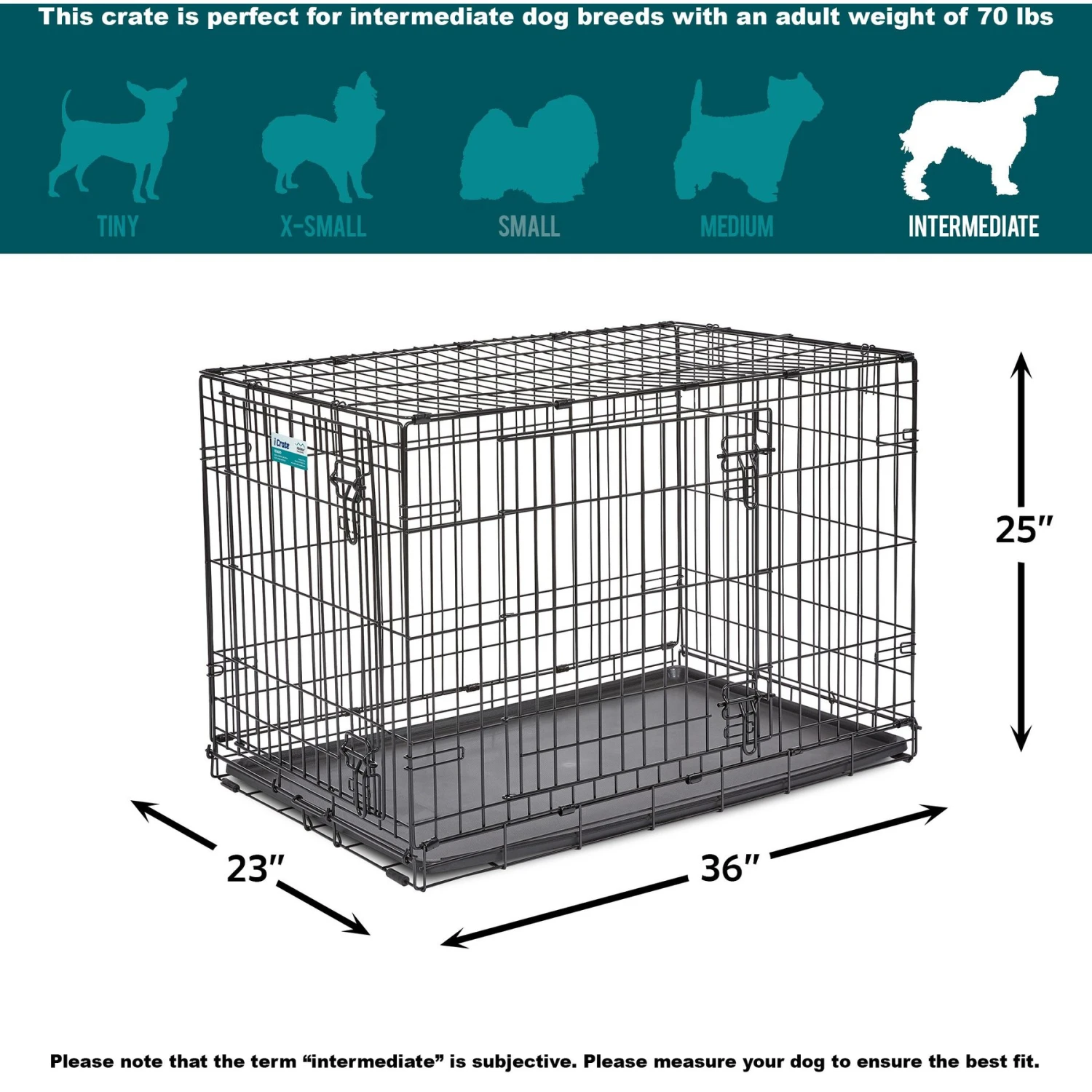 MidWest ICrate Fold & Carry Double Door Collapsible Wire Dog Crate & KONG Classic Dog Toy 5 MidWest ICrate Fold & Carry Double Door Collapsible Wire Dog Crate & KONG Classic Dog Toy - Image 3