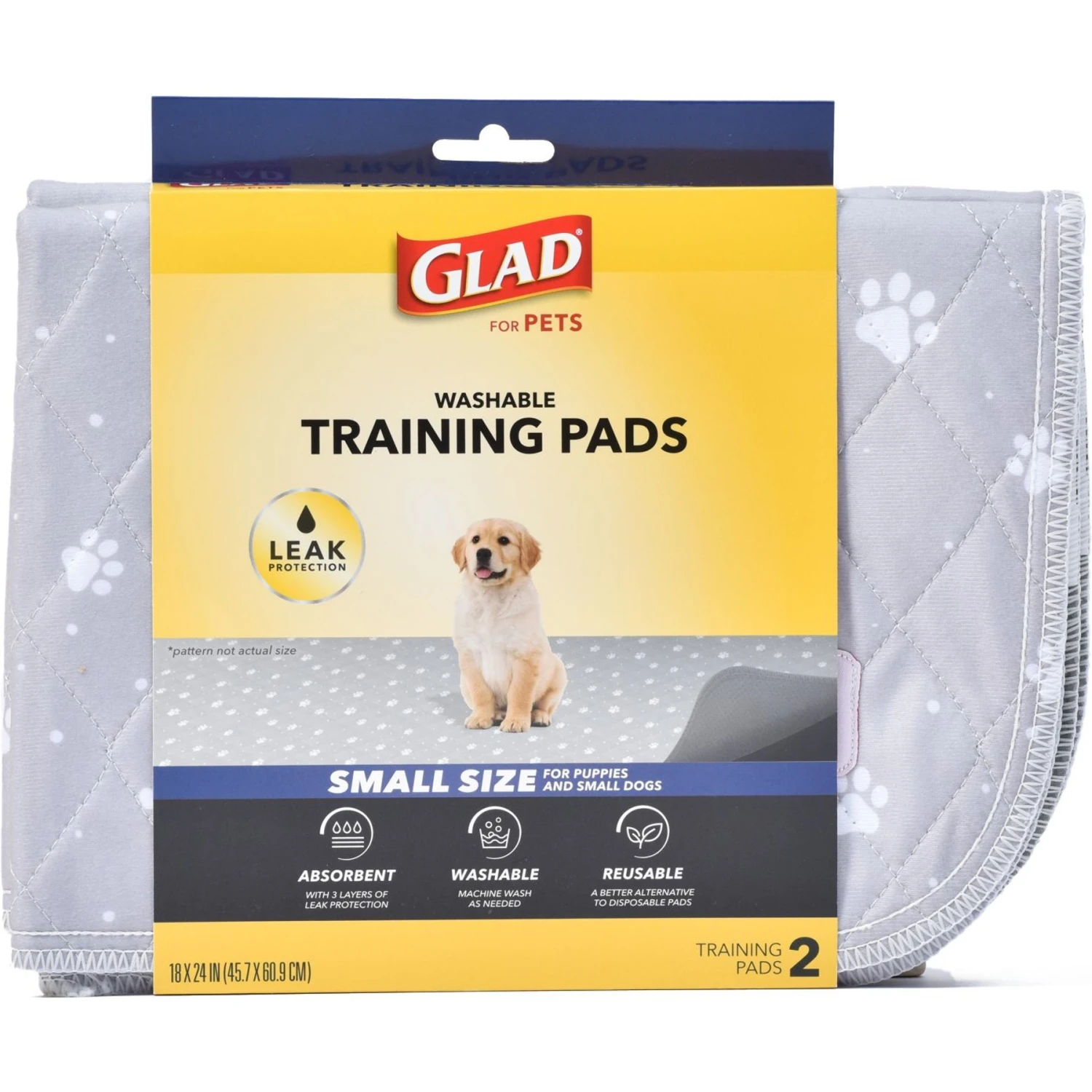 Glad For Pets Washable Training Dog Potty Pad, 2 Count 3 Glad For Pets Washable Training Dog Potty Pad, 2 Count