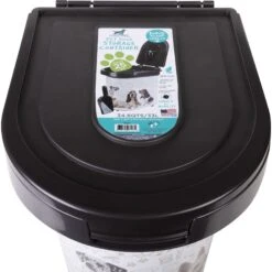 Pounce + Fetch Air Tight Cat & Dog Food Storage Container On Wheels With Scoop & Lock Cover, White, 33-lit -Dog Supplies 763982 PT3. AC SS1800 V1676751055