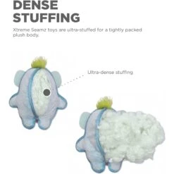 Outward Hound Xtreme Seamz Elephant Durable Squeaky Dog Toy, Blue, Medium -Dog Supplies 786798 PT3. AC SS1800 V1682619623