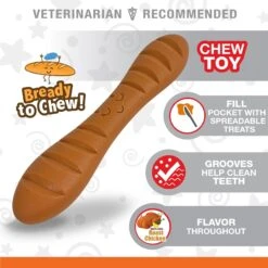 Nylabone Power Chew Baguette Dog Toy Chicken -Dog Supplies 794742 PT4. AC SS1800 V1689707805