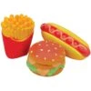Li'l Pals Hamburger, Fries, & Hot Dog Squeaky Dog Toy Set, 3 Count -Dog Supplies 805646 MAIN. AC SS1800 V1683041988
