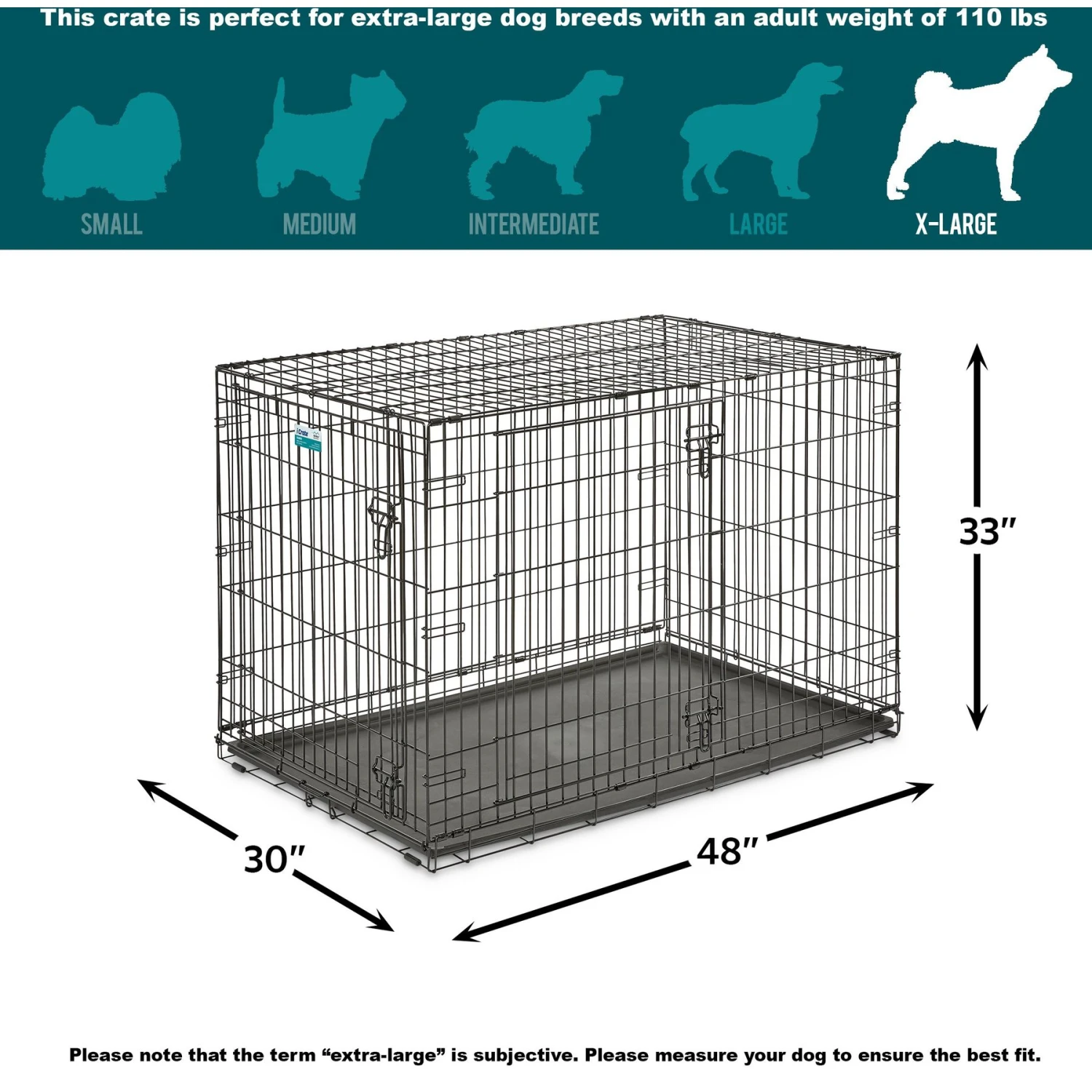 MidWest ICrate Fold & Carry Double Door Collapsible Wire Dog Crate & MidWest Steel Pet Gate 6 MidWest ICrate Fold & Carry Double Door Collapsible Wire Dog Crate & MidWest Steel Pet Gate - Image 4