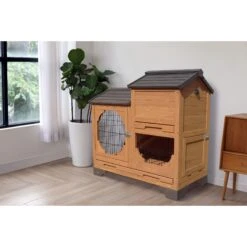 ZooVilla Indoor & Outdoor Bunny Lounge, Brown -Dog Supplies 823966 PT3. AC SS1800 V1683567988