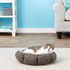 Aspen Pet Round Puffy Bolster Cat & Dog Bed, Color Varies -Dog Supplies 83873 PT3. AC SS1800 V1566315164