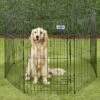 Petmate 8-Panel Wire Dog Exercise Pen With Door, Black -Dog Supplies 83970 MAIN. AC SS1800 V1567186327