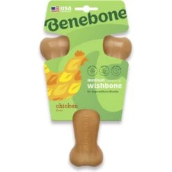 Benebone Rotisserie Chicken Flavor Wishbone Tough Dog Chew Toy -Dog Supplies 84688 PT2. AC SS1800 V1702329475
