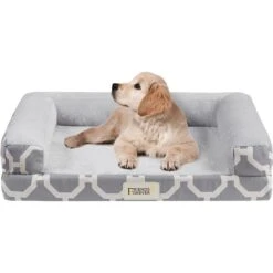 Friends Forever Harper Orthopedic Couch Bolster Sofa With Removable Cover Cat & Dog Bed, Grey