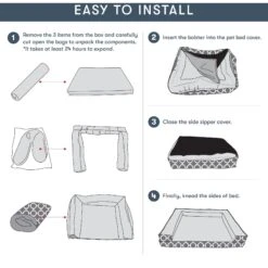 Friends Forever Harper Orthopedic Couch Bolster Sofa With Removable Cover Cat & Dog Bed, Grey -Dog Supplies 851342 PT7. AC SS1800 V1683835872