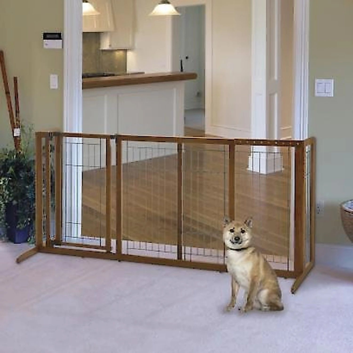 Richell Deluxe Freestanding Gate With Door For Dogs & Cats 3 Richell Deluxe Freestanding Gate With Door For Dogs & Cats
