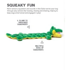 Outward Hound Squeaker Matz Gator Plush Dog Toy -Dog Supplies 85919 PT7. AC SS1800 V1589922133