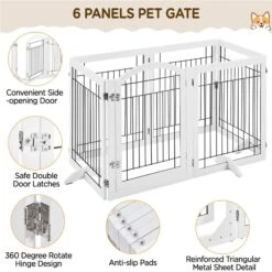 Yaheetech 6-Panel Foldable Wire Dog Gate 15 Yaheetech 6-Panel Foldable Wire Dog Gate -Dog Supplies 871606 PT4. AC SS1800 V1686078423
