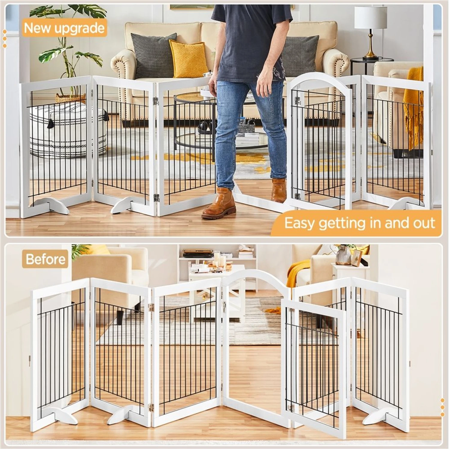 Yaheetech 6-Panel Foldable Wire Dog Gate 8 Yaheetech 6-Panel Foldable Wire Dog Gate - Image 6