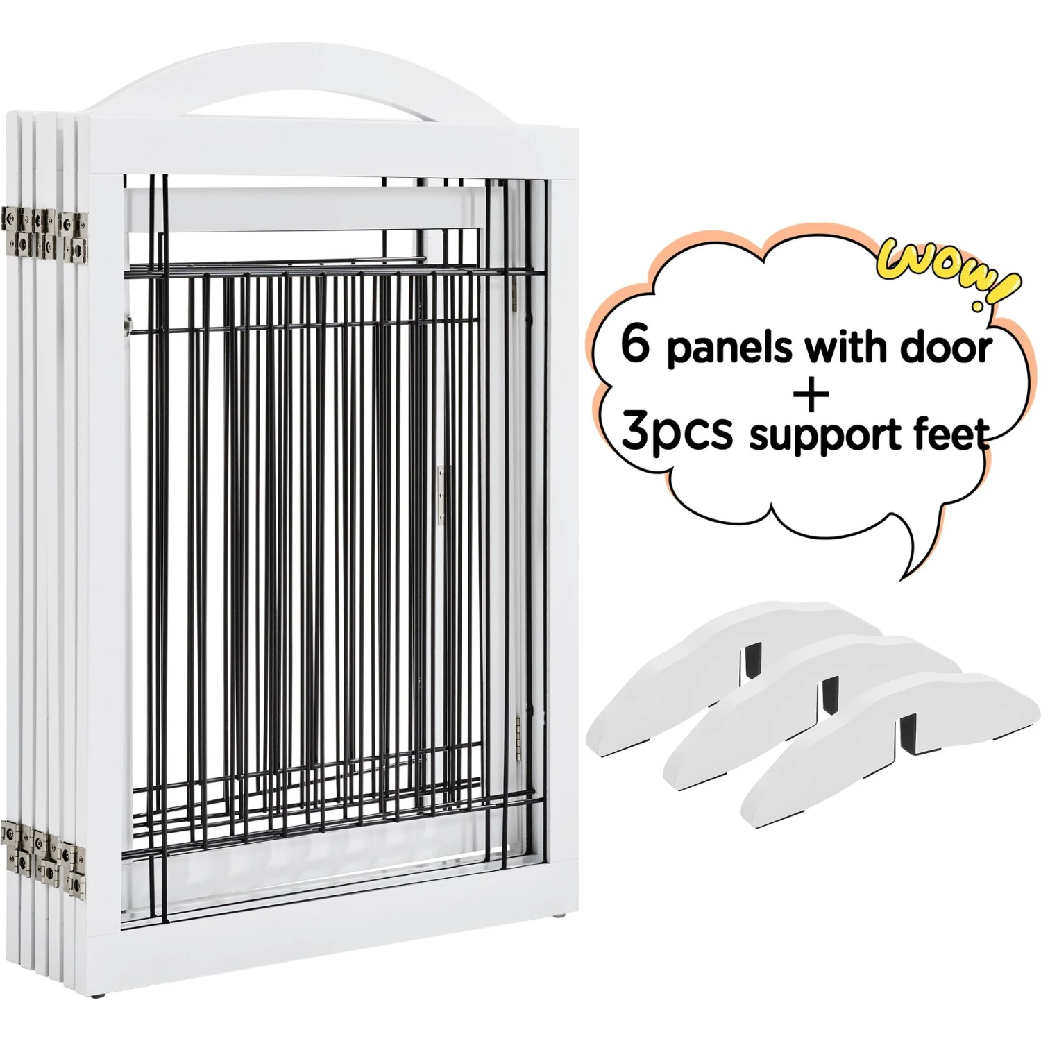 Yaheetech 6-Panel Foldable Wire Dog Gate 11 Yaheetech 6-Panel Foldable Wire Dog Gate - Image 9