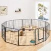 Yaheetech 12-Panel 32-in H Dog Playpen With Door Black, Medium -Dog Supplies 871638 MAIN. AC SS1800 V1686078485