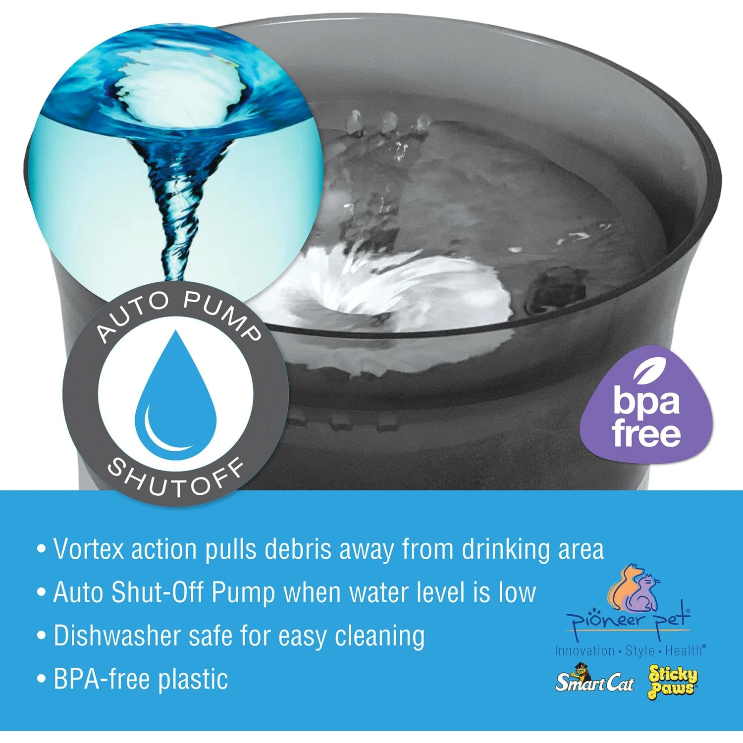 Pioneer Pet Vortex Elevated Drinking Dog Fountain, Gray, Medium 8 Pioneer Pet Vortex Elevated Drinking Dog Fountain, Gray, Medium - Image 6