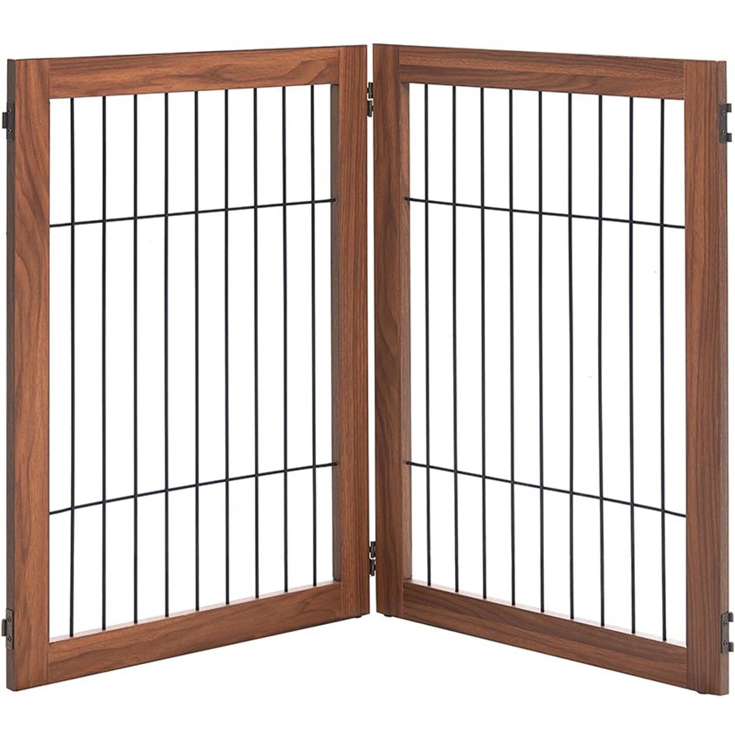 Unipaws Pet Gate Playpen 2-Panel Extension Kit, Walnut, Medium 4 Unipaws Pet Gate Playpen 2-Panel Extension Kit, Walnut, Medium - Image 2