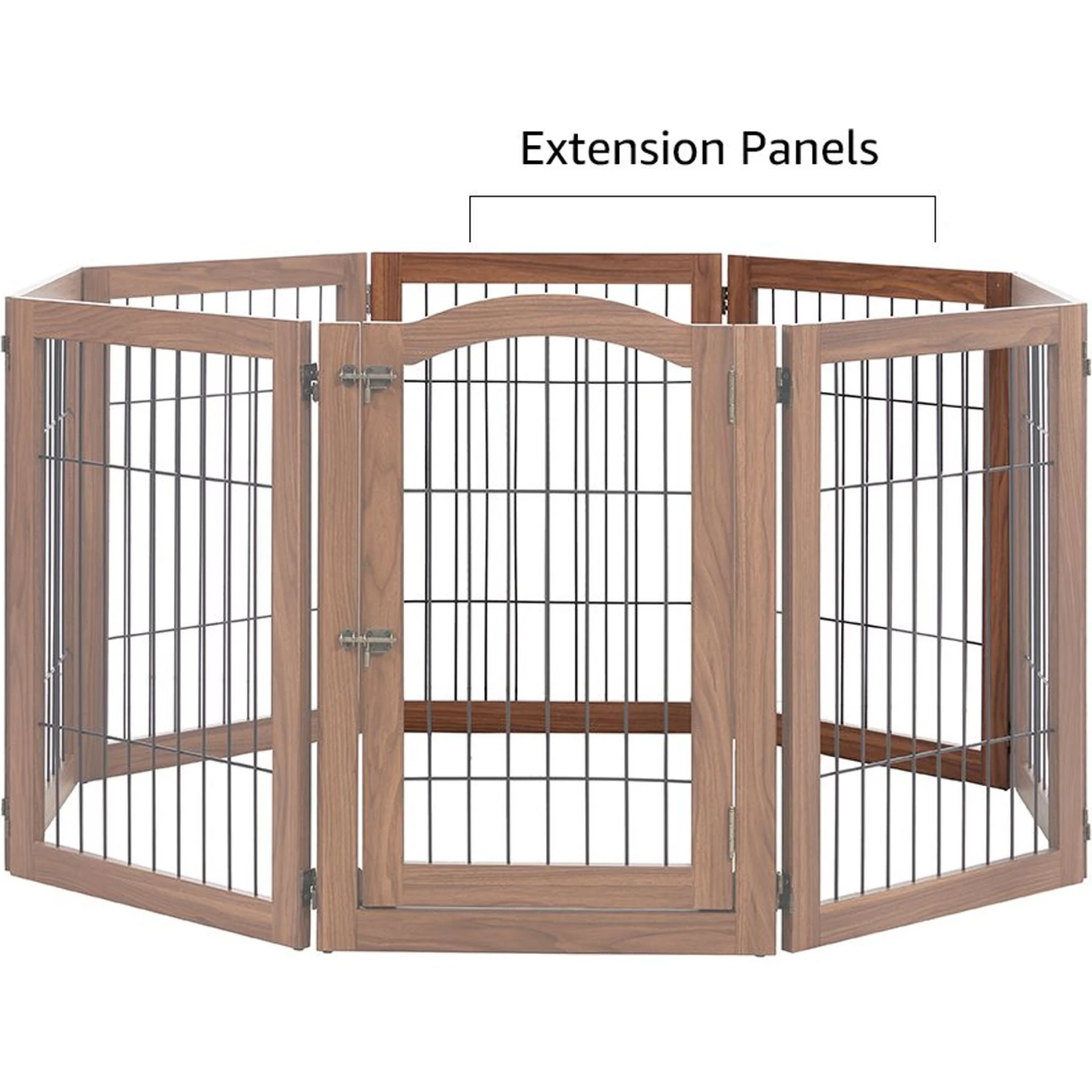 Unipaws Pet Gate Playpen 2-Panel Extension Kit, Walnut, Medium 8 Unipaws Pet Gate Playpen 2-Panel Extension Kit, Walnut, Medium - Image 6